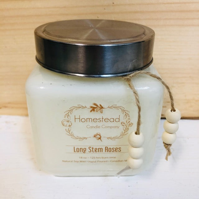 Long Stem Roses Soy Wax Homestead Candle Company 18oz