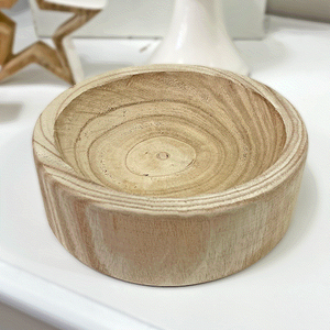 Natural Paulownia Wood Bowl-8"