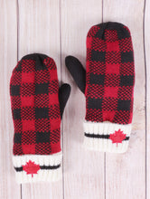 Load image into Gallery viewer, Red/Black Buffalo Plaid Mittens