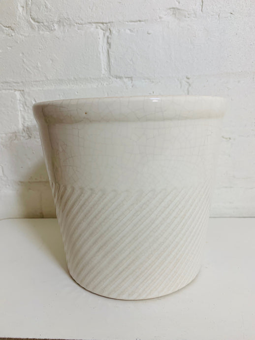 White Crackle Planter Pot