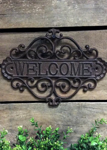 Cast Iron Welcome Sign