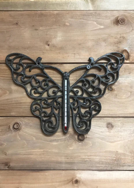 Cast Iron Butterfly Thermometer