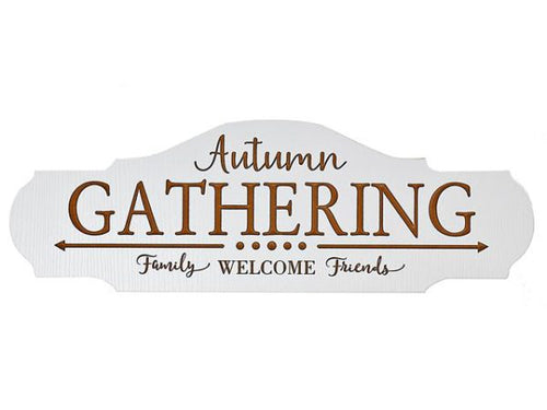 White Engraved Autumn Gathering Sign