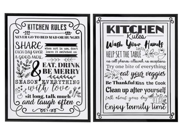 Kitchen Rules Signs