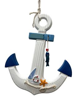 Anchor With Starfish, Life Saver, Fish, and Rope