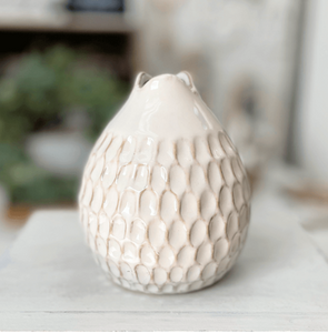 White Pattern Vase-5"