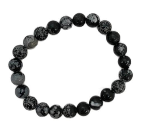 Black Snowflake Obsidian 8Mm Bracelet