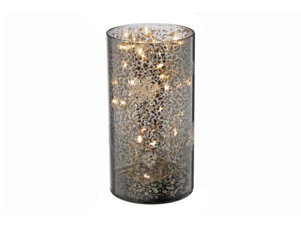 LED Cylindar Glass Stand Snowflake
