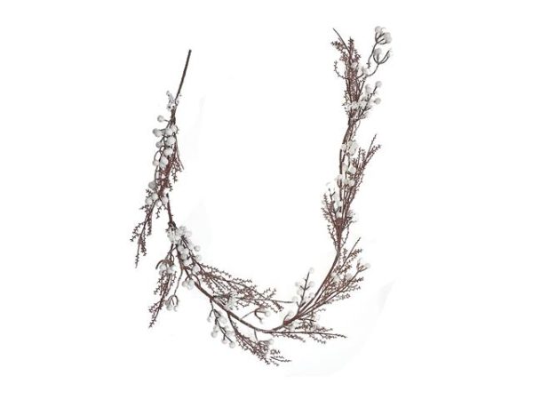 White Frosted Berry Twig Garland