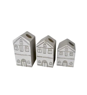 Candleholders House Cement Set