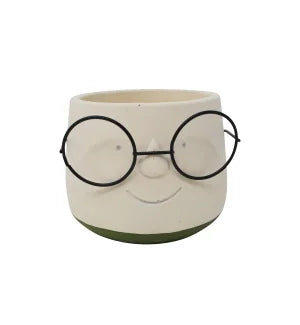 Green planter w Glasses