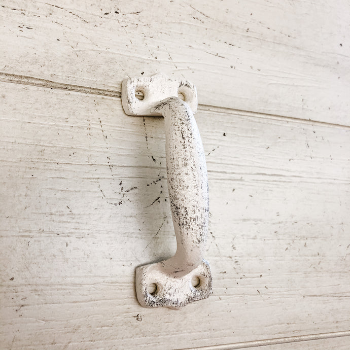 Cast Iron Drawer Pull--Rustic Antique White