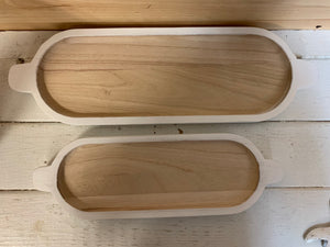 Set of White Wood Trays