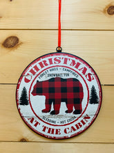 Load image into Gallery viewer, Round Metal Buffalo Plaid Hanging Signs