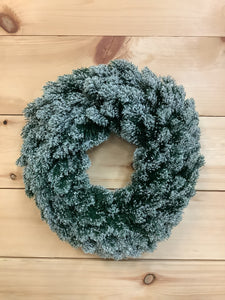 White Flocked Pine Wreath 16"