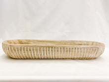 Load image into Gallery viewer, White Washed Wood Collection Carved Dough Bowls