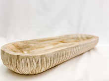 Load image into Gallery viewer, White Washed Wood Collection Carved Dough Bowls