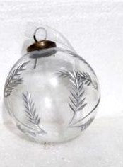 4" Clear Glass Leaf Ornament