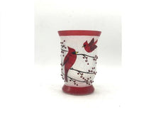 Load image into Gallery viewer, Frosted Cardinal Glass Candle Holder