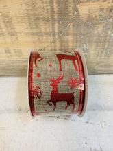 Load image into Gallery viewer, Red Burlap Christmas Ribbon
