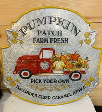 Load image into Gallery viewer, Pumpkin patch Tin sign