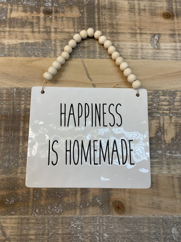 Happiness is Homemade with décor beads