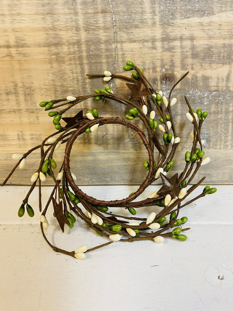 Green and White Berry Wreath